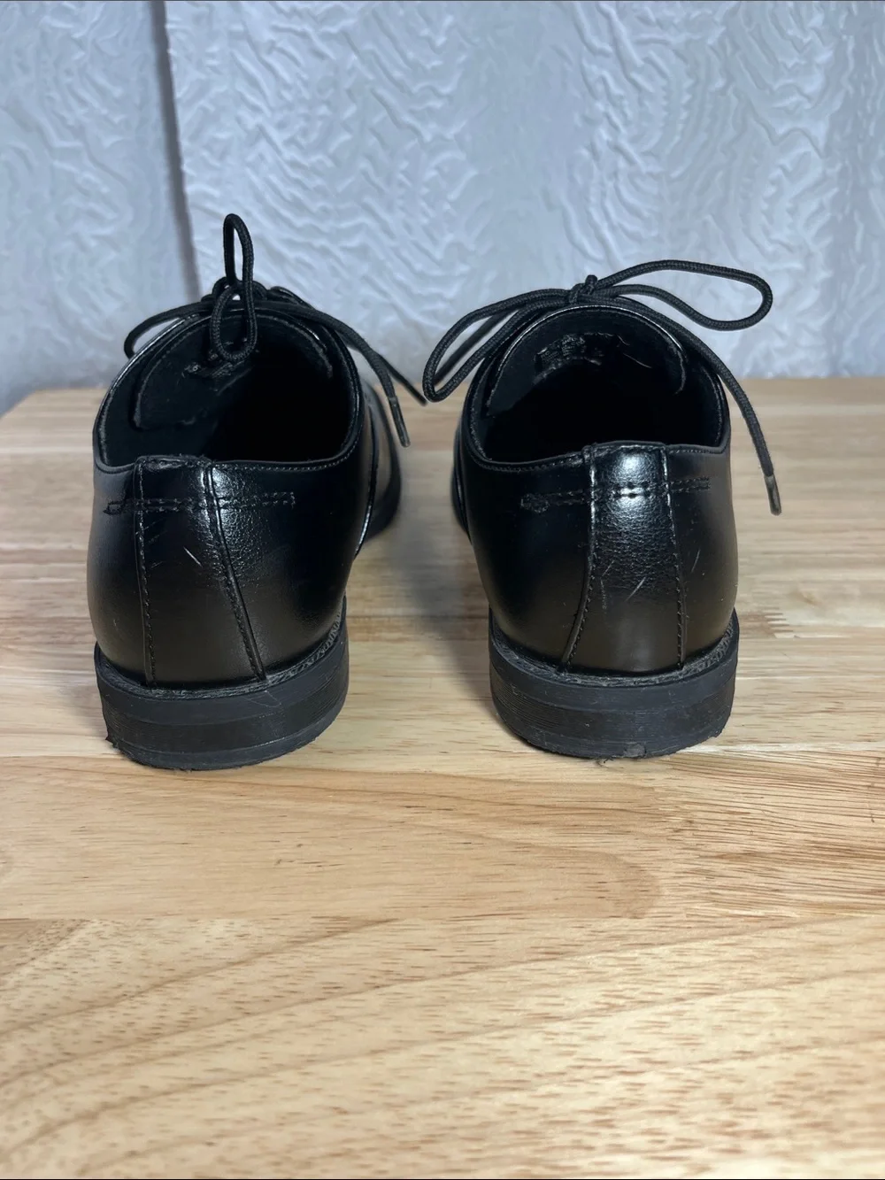 Sonoma Boys Black Lace Up Dress Shoes Memory Foam SNALEXANDER Size 1 Youth